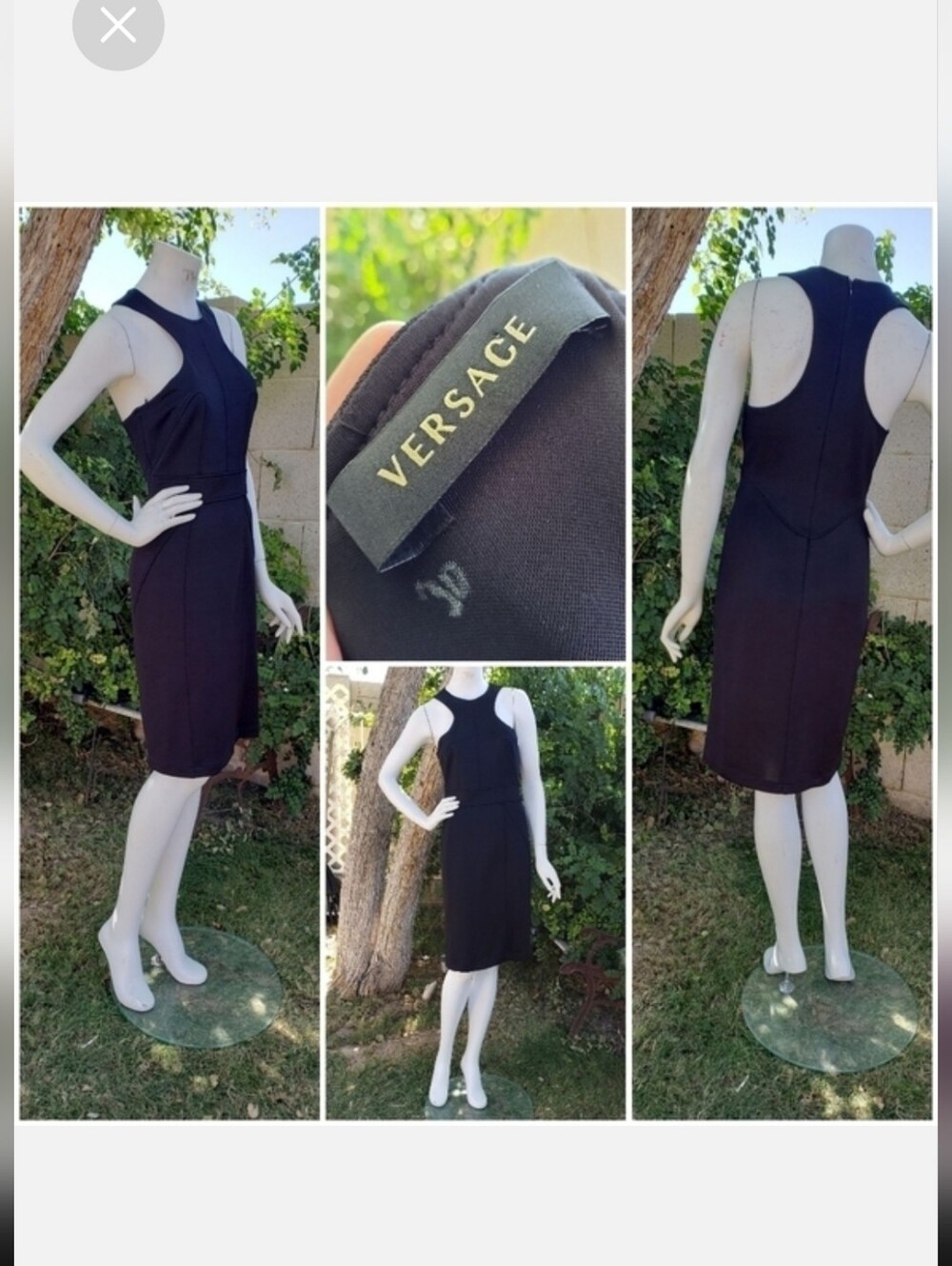 Versace Black Sleeveless Midi Sheath Dress - Picture 2 of 5
